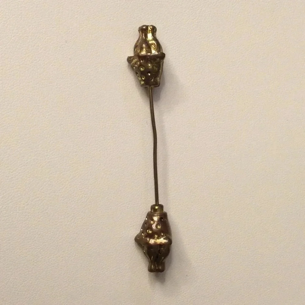 Vintage Boar Stickpin Tie Pin - Boar Heads
